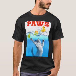 Paws Cat And Yellow Rubber Duck Cute Kitten Cat P T-Shirt