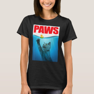 PAWS Cat And Yellow Rubber Duck Cute Kitten  Cat P T-Shirt