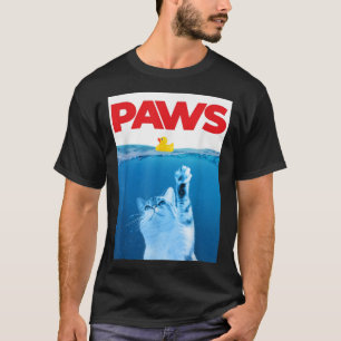 PAWS Cat And Yellow Rubber Duck Cute Kitten Funny T-Shirt