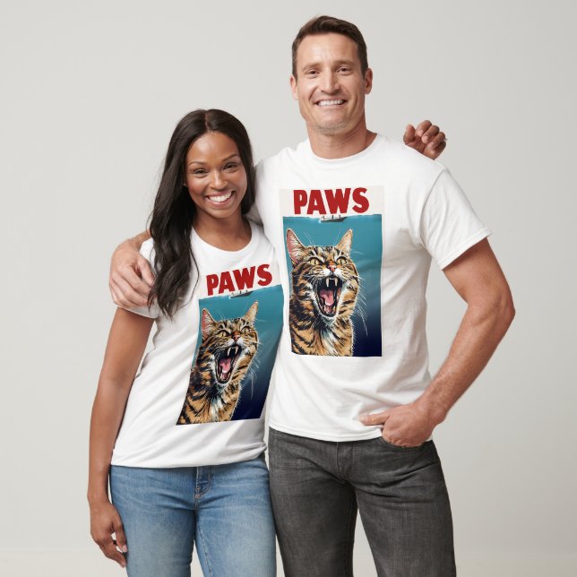 PAWS Cat Design T-Shirt (Unisex)