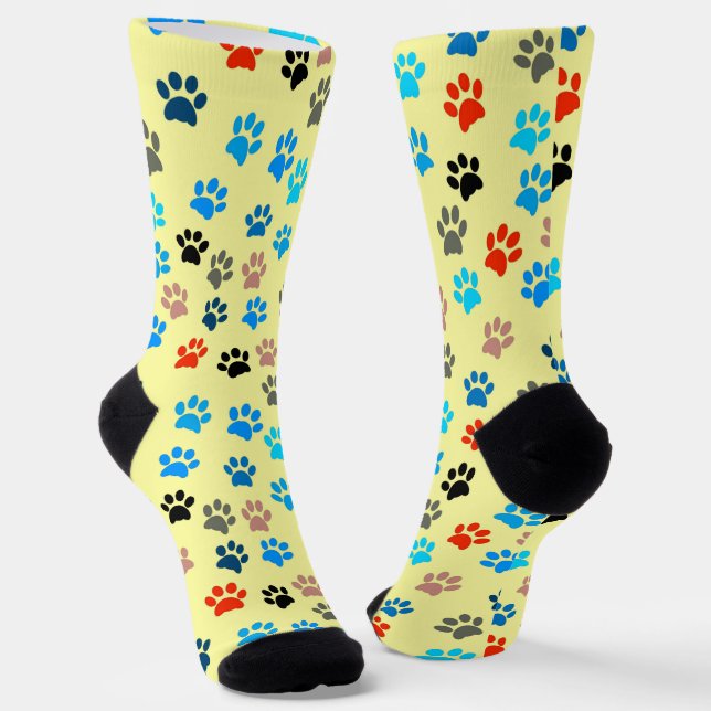 Paws Cat Lover Dog Lover Pet Lover Cat Mum Dog Mum Socks (Angled)