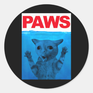 Paws Cat Meme Humour Funny Kitty Lover Funny Cats Classic Round Sticker