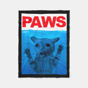 Paws Cat Meme Humour Funny Kitty Lover Funny Cats Fleece Blanket