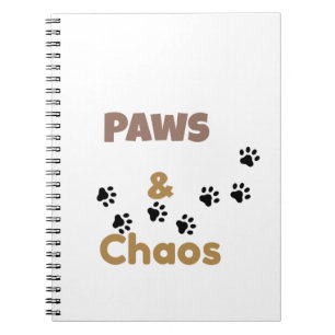 Paws & Chaos Cute Animal Lover Notebook
