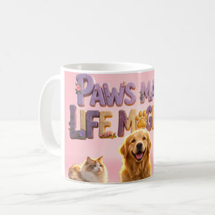 Paws, Cute Dog Cat Puppy Pet Lover Coffee Mug