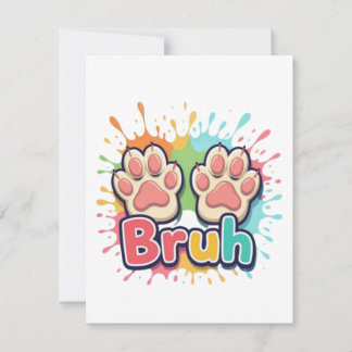 Paws dog bruh colour splash card