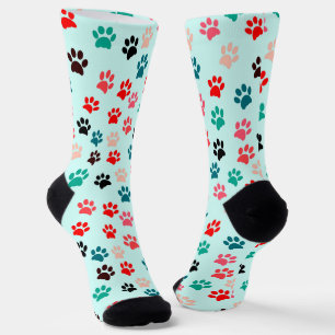 Paws Dog Lover Cat Lover Cat Mum Pet Pastel Blue Socks