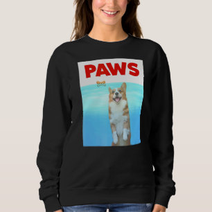 Paws Dog Parody 80s Corgi Shark Dog Sweatshirt