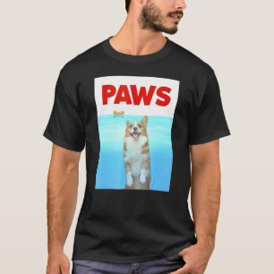 Paws Dog Parody 80s Corgi Shark Dog T-Shirt
