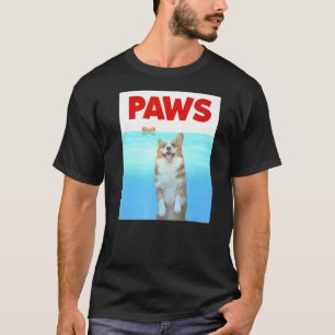 Paws Dog Parody 80s Corgi Shark Dog T-Shirt