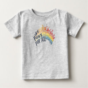 Paws for All – Rainbow Paw Print Unity  Baby T-Shirt