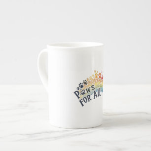 Paws for All – Rainbow Paw Print Unity  Bone China Mug