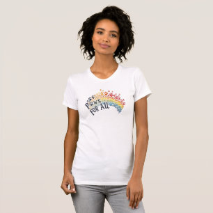Paws for All – Rainbow Paw Print Unity T-Shirt