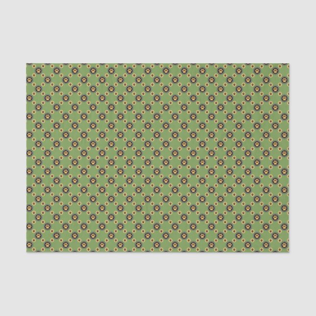 Paws-for-Giving Gift Wrap - Mustard/Multi Tissue Paper (Front)