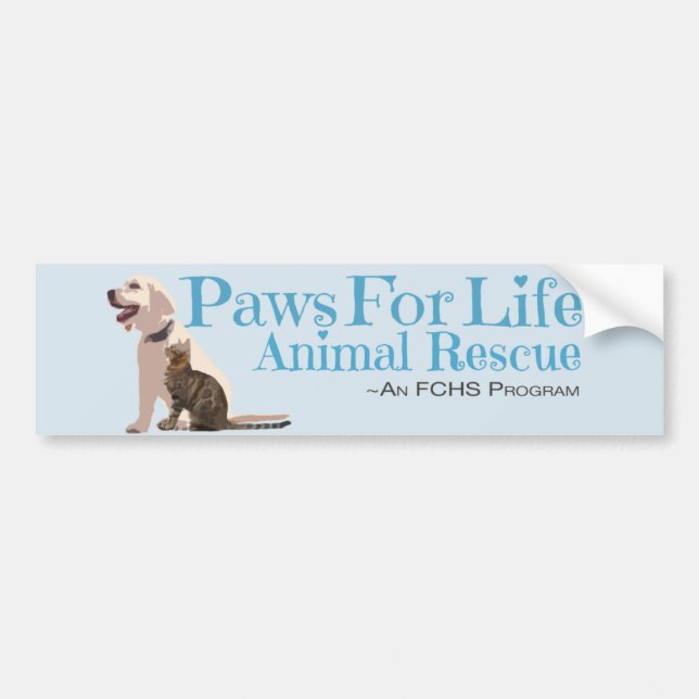 Paws For Life Animal Rescue Bumper Sticker (Front)