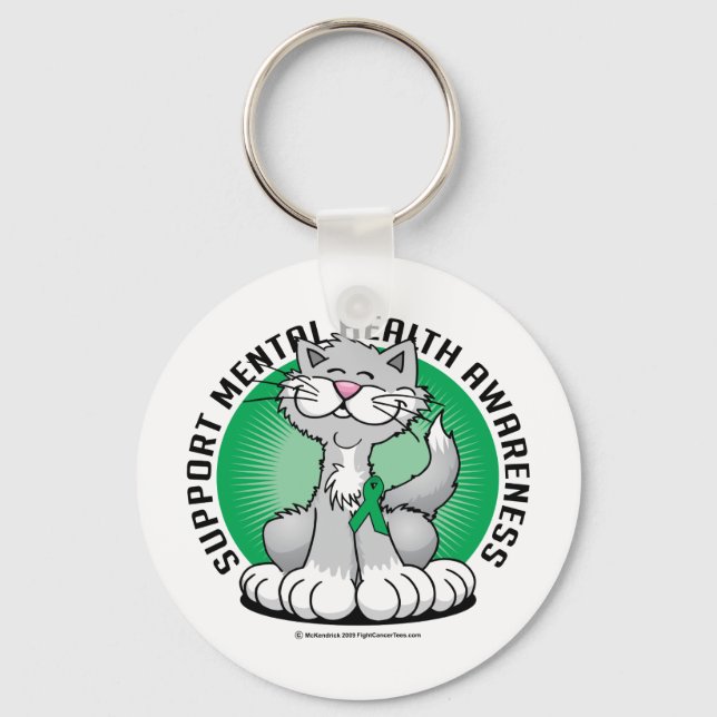Paws for Mental Health Cat Key Ring (Front)