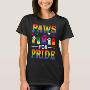 Paws For Pride Month LGBTQ Gay Lesbian Pets Cats D T-Shirt