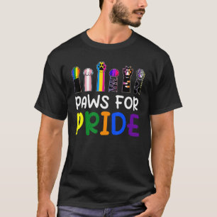Paws For Pride Month Lgbtq Gay Lesbian Pets Cats D T-Shirt