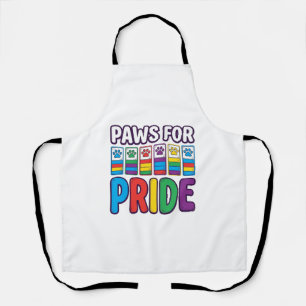 Paws for Pride Rainbow Paw Print Pet Lover Shirt_1 Apron