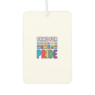 Paws for Pride Rainbow Paw Print Pet Lover Shirt_1 Car Air Freshener