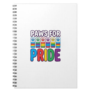 Paws for Pride Rainbow Paw Print Pet Lover Shirt_1 Notebook
