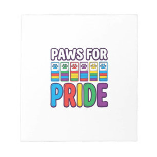 Paws for Pride Rainbow Paw Print Pet Lover Shirt_1 Notepad
