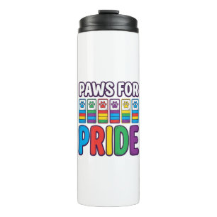 Paws for Pride Rainbow Paw Print Pet Lover Shirt_1 Thermal Tumbler