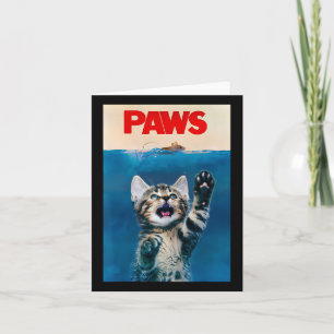 Paws Funny Cat Parody Cat Lover Gift Kitten Shark Card