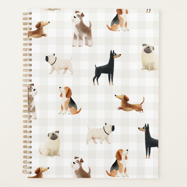 Paws Gingham lovely dogs  Planner (Front)