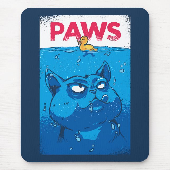 Paws Horror Movie Poster Spoof Mouse Pad (Front)