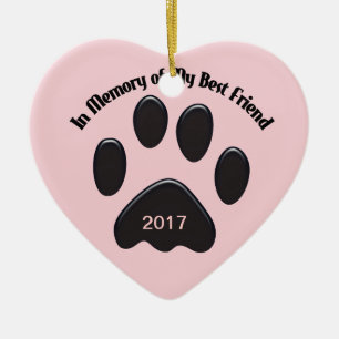 Paws In Memory of My Best Friend Ceramic Tree Decoration