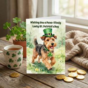 Paws-itively Lucky St. Patrick's Day Terrier Card