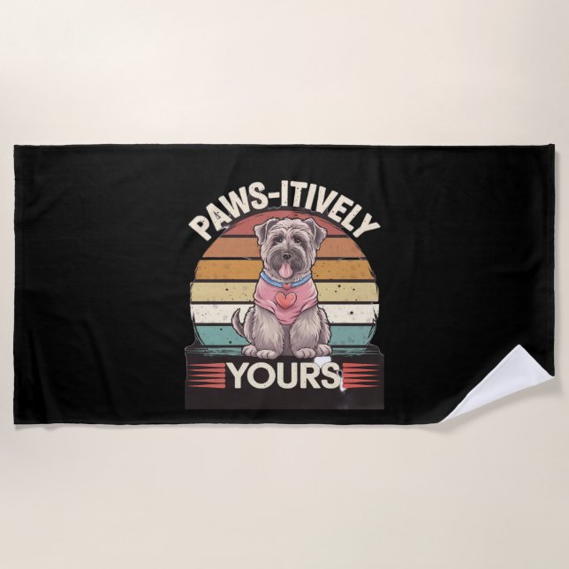Paws-itively Yours Dog Beach Towel (Front)