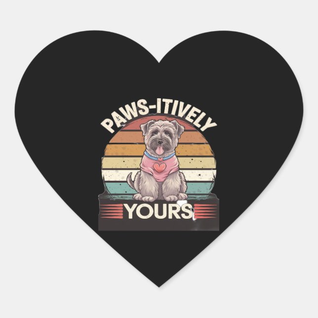 Paws-itively Yours Dog Heart Sticker (Front)