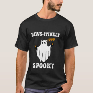 Paws itvely Spooky Halloween Ghost Cat T-Shirt