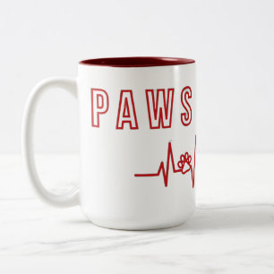 Paws & Love Cute Pet Lover Typography Animal lover Two-Tone Coffee Mug