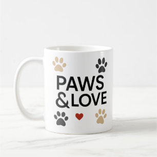 "PAWS & LOVE" Pet Lover Mug Minimalist Dog