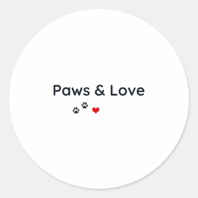 Paws & Love Pet Lover Sticker (Front)