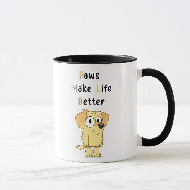 Paws Make Life Better Mug – Cute Dog Illustration  (Right)
