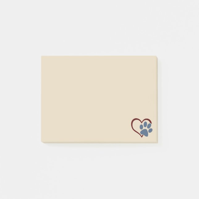 Paws n' Hearts Post-it® Notes 4 x 3 (Front)