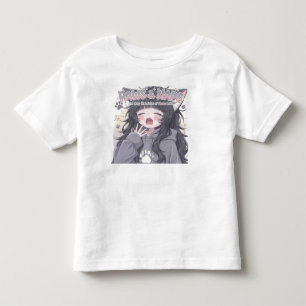 Paws & Naps Cute Yawning Anime Girl & Kitty for Ki Toddler T-Shirt