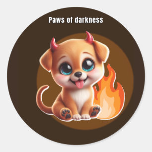 Paws of Darkness Fire Glow Dog Sticker – Dark 