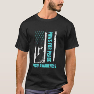 Paws of Peace PTSD Service Dog Owner US Veterans L T-Shirt