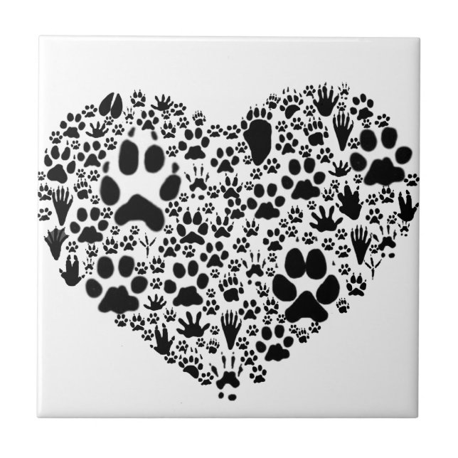 Paws of the Heart Ceramic Tile (Front)