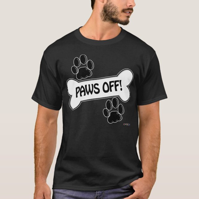 Paws Off! - black paws T-Shirt (Front)
