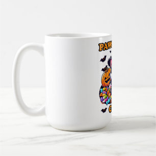 Paws Off My Candy Cute Halloween Cat in Witch Hat Coffee Mug