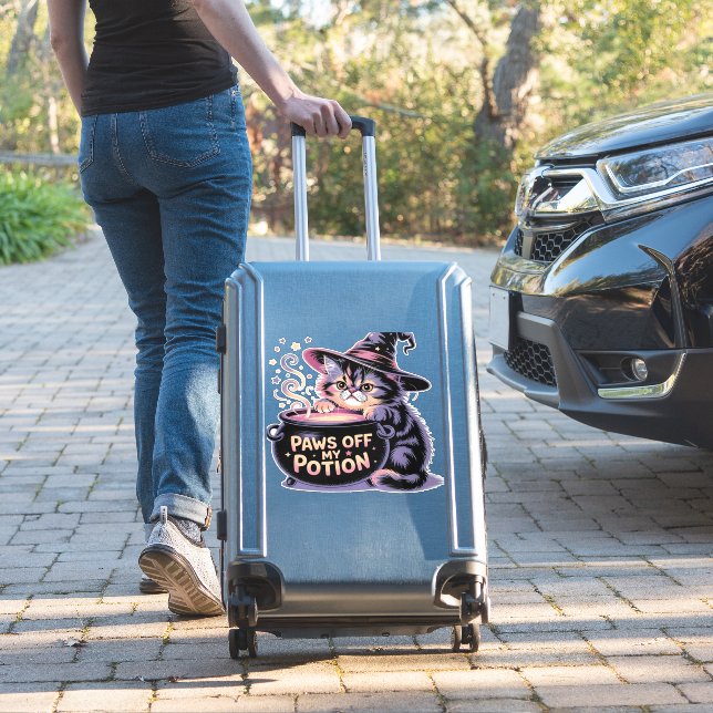 Paws Off My Potion, Kawaii Halloween Witch Cat Cla (Suitcase Insitu)