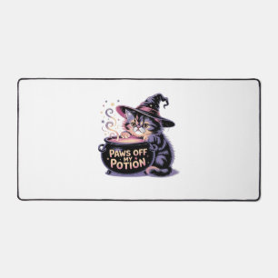 Paws Off My Potion, Kawaii Halloween Witch Cat Cla Desk Mat