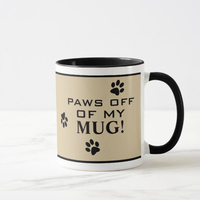 Paws Off Quote Dog Paw Hot Beverage Speciality Mug (Right)