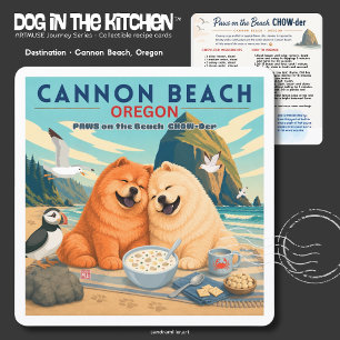 PAWS ON THE BEACH Chow-Der Art Muse Recipe Card